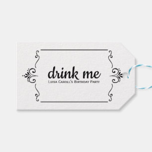 Alice in Wonderland TEA PARTY drink me party favou Gift Tags