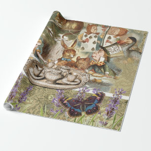 Alice in Wonderland Tea Party Guests Wrapping Paper