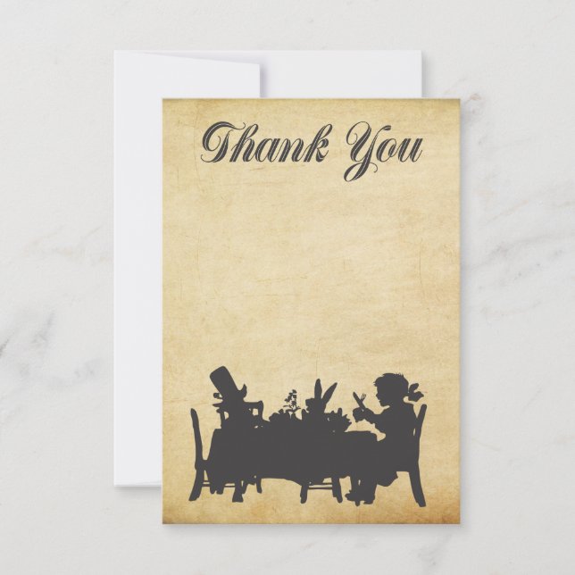 Alice in Wonderland Tea Party Thank You Card (Front)