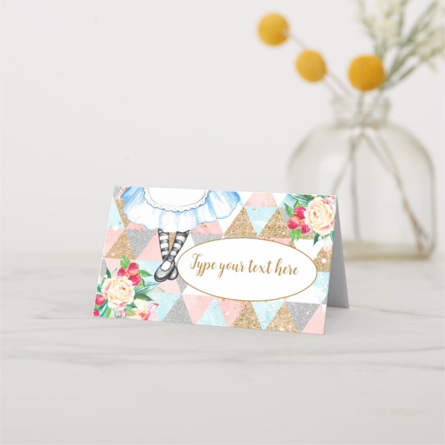 Alice in Wonderland Tent Place Card (Front)