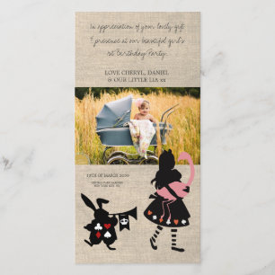 Alice in Wonderland Thank You Baby Photo Card