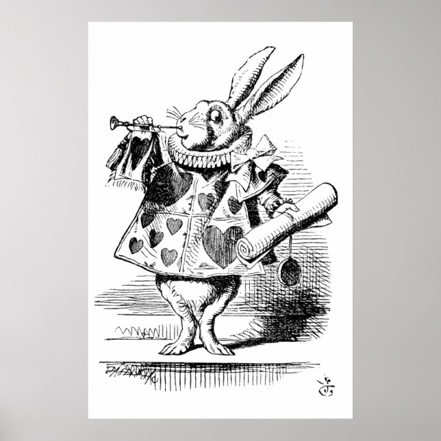   Alice in Wonderland - The Herald (white rabbit) Poster (Front)