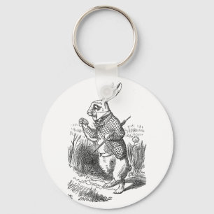 Alice in Wonderland the White Rabbit vintage Key Ring
