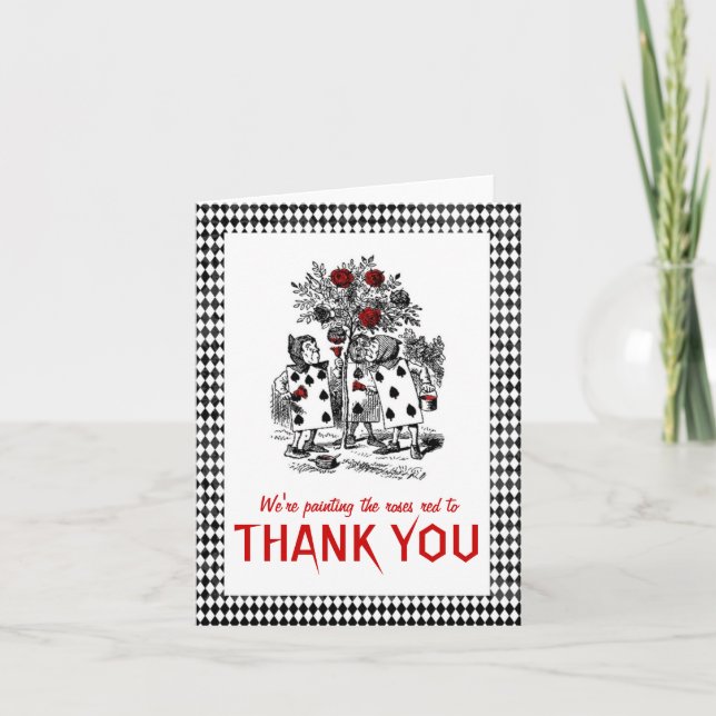 Alice in Wonderland Themed Thank You Card (Front)