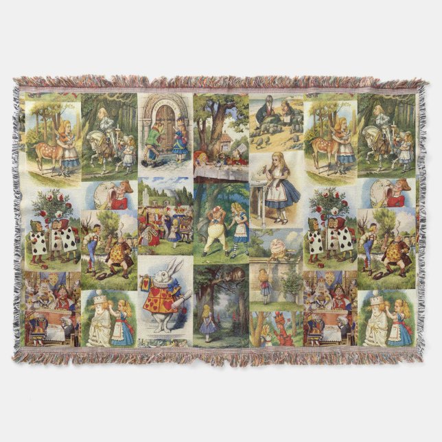 Alice in wonderland throw blanket (Front)