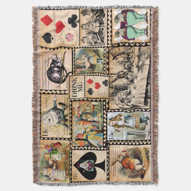 Alice In Wonderland Throw  Blanket (Front Vertical)