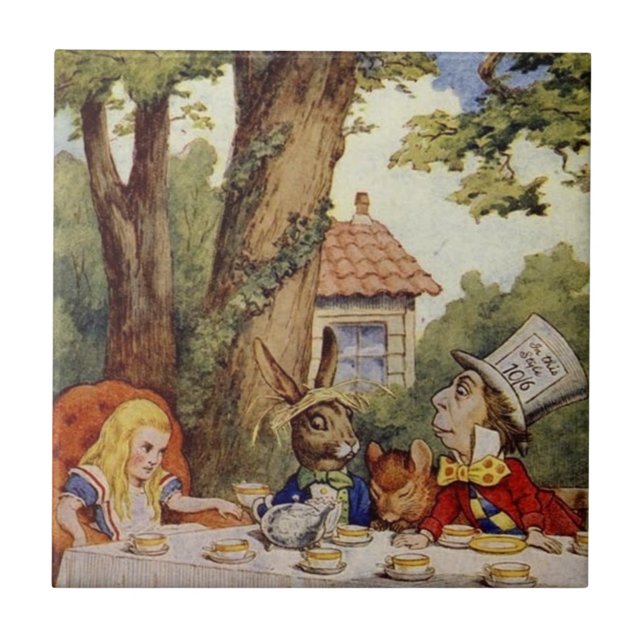 Alice in Wonderland Tile, The Tea Party Tile (Front)