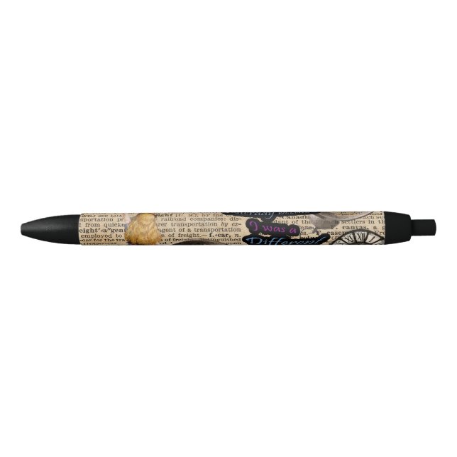 Alice In Wonderland Travelling in Time Black Ink Pen (Front)