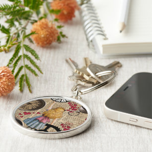 Alice In Wonderland Travelling in Time Key Ring