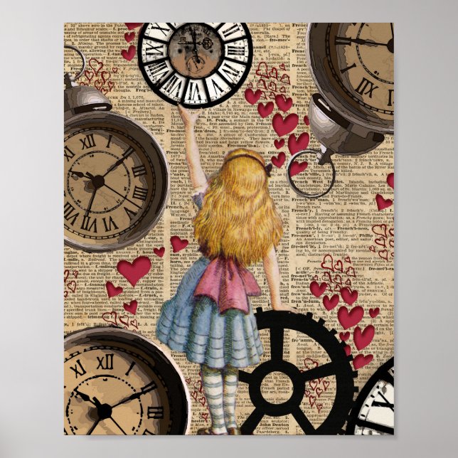 Alice In Wonderland Travelling in Time Poster (Front)