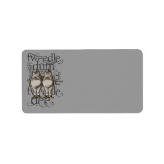 Alice In Wonderland Tweedledum & Tweedledee Grunge Label