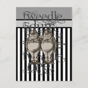 Alice In Wonderland Tweedledum & Tweedledee Grunge Postcard