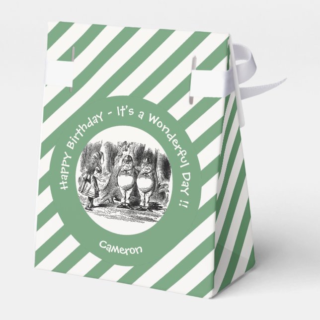 Alice in Wonderland Tweedledum & Tweedledee Party Favour Box (Back Side)