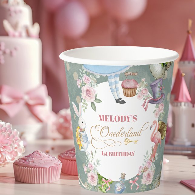 Alice in Wonderland Vintage 1st birthday Paper Cups (Creator Uploaded)