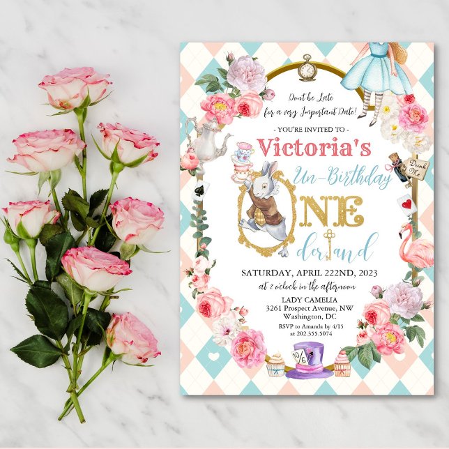 Alice in Wonderland Vintage Birthday Invitation (Creator Uploaded)