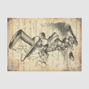 Alice in Wonderland Vintage Mad Hatter Decoupage  Tissue Paper