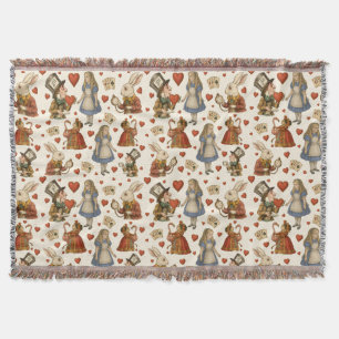 Alice in Wonderland Vintage Throw Blanket