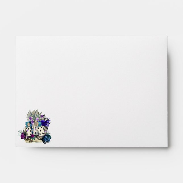 Alice in Wonderland Vintage Wedding Envelope (Front)