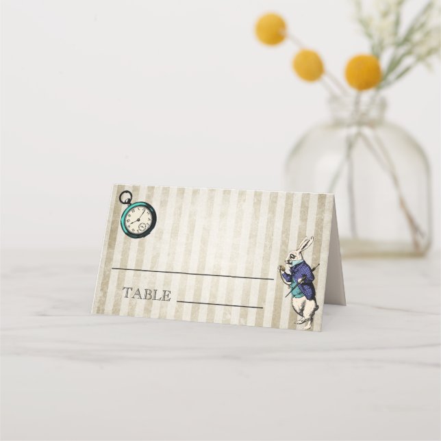 Alice in Wonderland Vintage Wedding Place Card (Front)