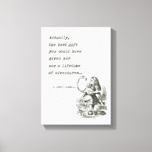 Alice In Wonderland W/Flamingo Adventure Quote Canvas Print