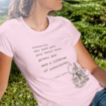 Alice In Wonderland W/Flamingo Adventure Quote T-Shirt<br><div class="desc">Alice and flamingo with text design of a quote from the author of Alice in Wonderland Lewis Carroll which goes as: "Actually ,  the best gift you could have given her was a lifetime of adventures". Designed by riverme.</div>
