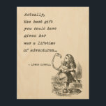 Alice In Wonderland W/Flamingo Adventure Quote Wood Wall Art<br><div class="desc">Vintage illustration fairy tales and nursery rhymes image of Alice with flamingo by John Tenniel in Lewis Carroll's Alice's Adventures in Wonderland, 1865, combined with a text-designed quote from the author Lewis Carroll which goes as: "Actually , the best gift you could have given her was a lifetime of adventures"....</div>