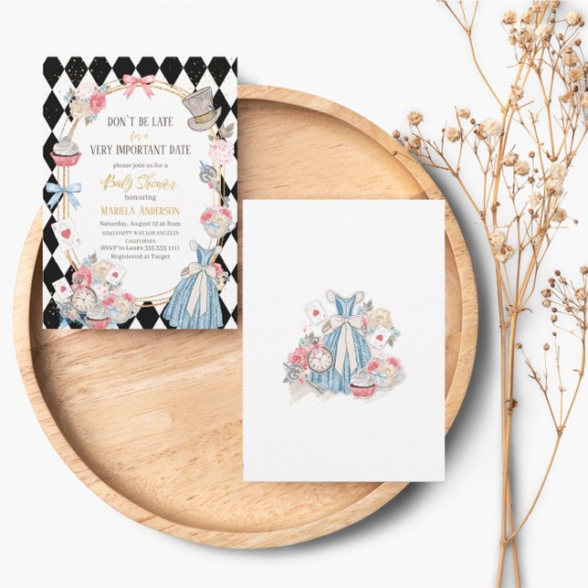 Alice in Wonderland  watercolor Baby Shower Invitation (Creator Uploaded)