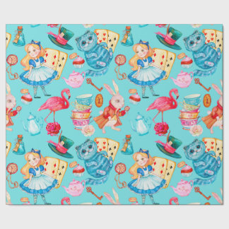 Alice in Wonderland Watercolor Wrapping Paper