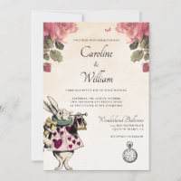 Alice in Wonderland Wedding Invitation