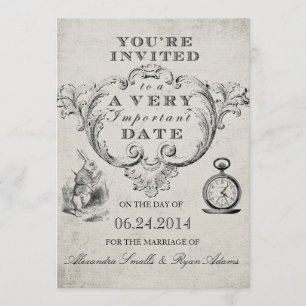 Alice in Wonderland Wedding Invitation