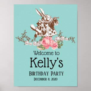 alice in wonderland, welcome sign