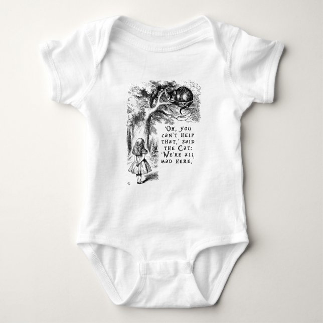 Alice in Wonderland - We're all mad here Baby Bodysuit (Front)