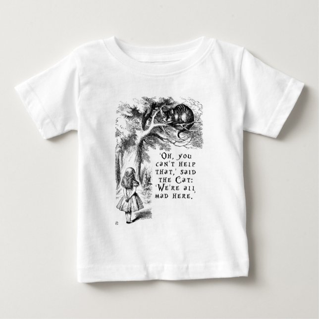 Alice in Wonderland - We're all mad here Baby T-Shirt (Front)