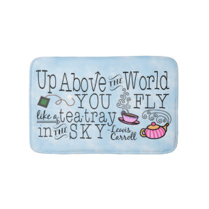 Alice in Wonderland Whimsical Tea Carroll Quote Bath Mat