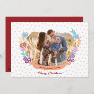 Alice in wonderland white Christmas photo Holiday Card