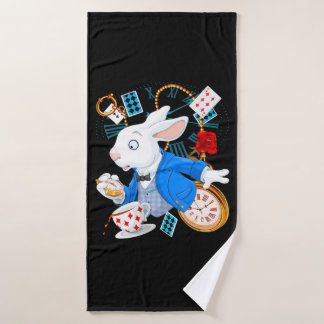 Alice In Wonderland  - White Rabbit Bath Towel
