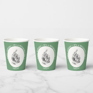 Alice in Wonderland White Rabbit Birthday Party Paper Cups