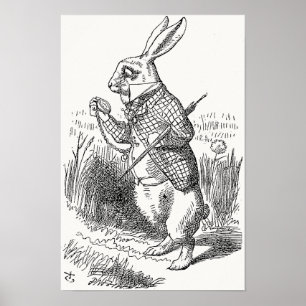 Alice in Wonderland, White Rabbit Checks His Watch Poster
