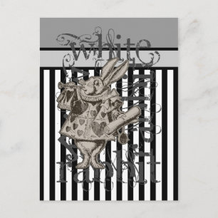 Alice In Wonderland White Rabbit Grunge Postcard