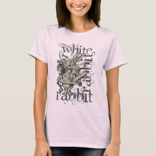 Alice In Wonderland White Rabbit Grunge (Single) T-Shirt