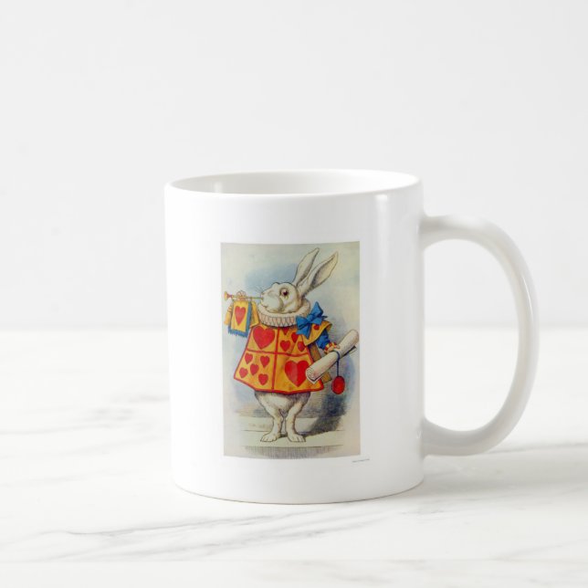 Alice in Wonderland White Rabbit Hearts Coffee Mug (Right)