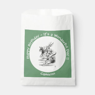 Alice in Wonderland White Rabbit Herald Birthday  Favour Bags
