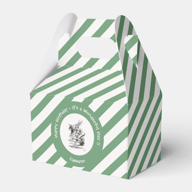 Alice in Wonderland White Rabbit Herald Birthday  Favour Box (Back Side)