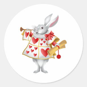 Alice in Wonderland White Rabbit Herald Classic Round Sticker