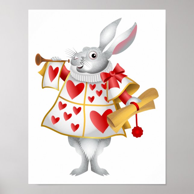 Alice in Wonderland White Rabbit Herald Poster (Front)
