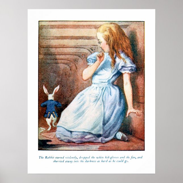 Alice in Wonderland White Rabbit Hole Print Poster (Front)