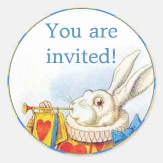 Alice in Wonderland White Rabbit Invitation Seals