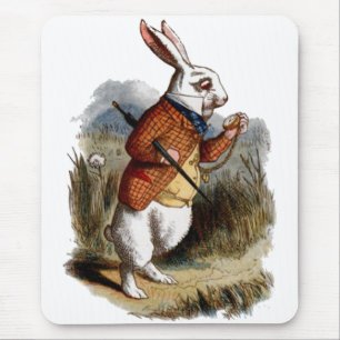 Alice in Wonderland White Rabbit Personalise Mouse Pad