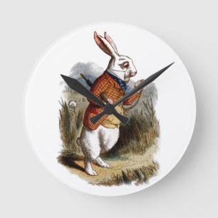 Alice in Wonderland White Rabbit Personalize Wall Round Clock