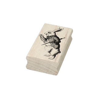 Alice in Wonderland white rabbit Rubber Stamp